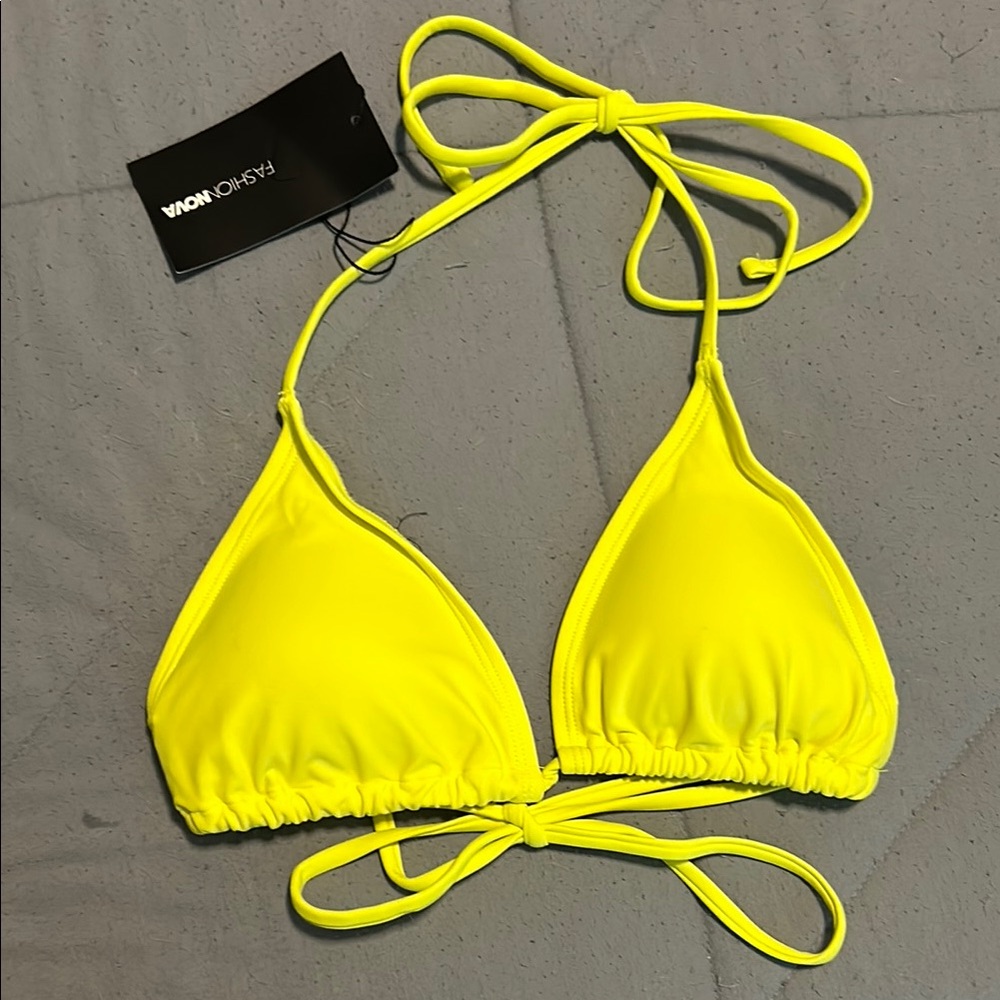 ✨2 for $10✨ Fashion Nova Neon Yellow Bikini Top